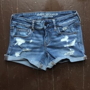 Low rise jean shorts